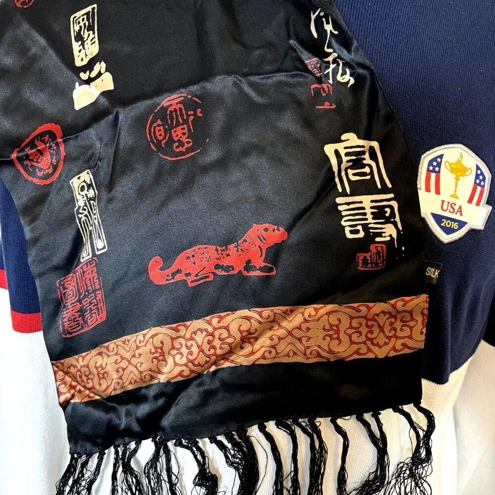 Pure Silk Black Scarf Wrap Shawl 10.5